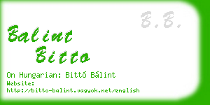 balint bitto business card