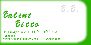 balint bitto business card